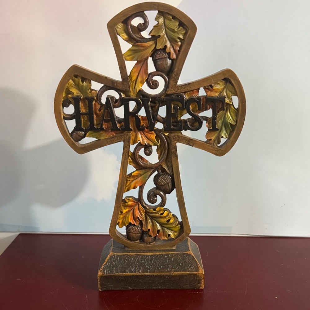 Hobby Lobby 2014 Harvest Cross Decor - Brown and Green
